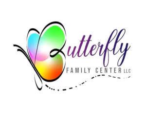 A butterfly family artistry logo